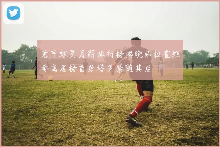 意甲球员月薪排行榜揭晓弗拉霍维奇高居榜首劳塔罗紧随其后